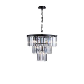 Black Luxury Crystal Chandelier Modern Chandeliers Lights Fixture Hanging Pendant Light Fixture for Dining Room Bedroom Living Room Dia 19.7 Inch-Blac