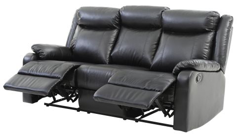 Glory Furniture Ward G761A-RS Double Reclining Sofa , BLACK