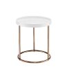 21.75" White Edie Mid-Century Lipped Edge Side Table w/ Copper Legs