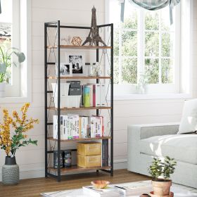 64 '' Tall 5 Tiers Bookshelf Classically Modern Metal Frame Bookshelf Book Rack  Storage Rack Shelves in Living Room/Home/Office, Books Holder Organiz