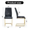 Modern dining chairs with faux leather padded seats, dining room chairs, gold metal leg upholstered chairs, suitable for kitchens, living rooms, bedro