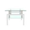 White Coffee Table, Clear Coffee Table, Modern Side Center Tables for Living Room, Living Room Furniture