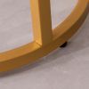 Modern C-shaped end/side table,Golden metal frame with round marble color top-15.75"