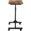 Side End Tables with Rolling Casters; C Shaped Table for Living Room;  Bedroom; Brown