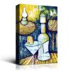 Framed Canvas Wall Art Decor Abstract Style Painting, Cocktail Wine Bottle Painting Decoration For Bar, Restrant, Kitchen, Dining Room, Office Living