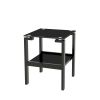 Black Glass Clear Side&End Table, 2-Tier Space End Table , Corner Table