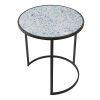 Set of 2 Round End Table, Stacking Side Tables with Sturdy Metal Frame for Small Space,Living Room, Office