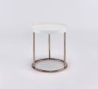 21.75" White Edie Mid-Century Lipped Edge Side Table w/ Copper Legs