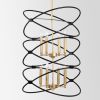 Transitional Gold/Matte Black Metal Chandelier Fixture; 8 lights ; 2-Tier-Candle Ceiling Light for Living Room; Bedroom; Dining Room; Dimmable; E12; W