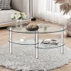 Tempered Glass Oval Side Coffee Table