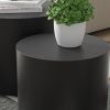 MDF with ash/oak/walnut veneer side table/coffee table/end table/nesting table set of 2 for living room,office,bedroom Black