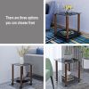 1-Piece Black + Walnut Side Table ; 2-Tier Space End Table ; Modern Night Stand; Sofa table; Side Table with Storage Shelve