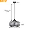 Modern Oblate Black Crystal Chandelier Fixture; Ceiling Pendant light for Living Room; Bedroom; Kitchen; Dining Room; Hallway; Adjustable Color Temper