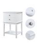 conifferism White Nightstand 2 Drawers 28 inches Tall for Bedroom,Wood Sofa Side Table with Storage Shelf,Large End Tables,Modern Bedside Table for Ho