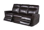 Luxury Power Reclining Sofa Recliner in Dark Brown Top-Grain Leather - Ultimate Comfort with Power Leg Rest and Articulating Headrest - Elegant and Re