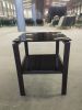 Black Glass Clear Side&End Table, 2-Tier Space End Table , Corner Table