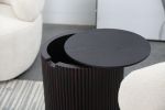 Smoky Color Round Coffee Table side Table End Table with storage for Living Room Fully Assembled