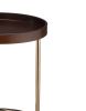 21.75" Espresso Edie Mid-Century Lipped Edge Side Table w/ Copper Legs