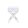 Coleen Side Table; White & Chrome