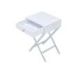 Coleen Side Table; White & Chrome