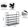 Shoe Rack 5 Tiers Large Organizer for 25 Pairs Adjustable Fabric Shoe Storage Cabinet, Gray