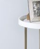 21.75" White Edie Mid-Century Lipped Edge Side Table w/ Copper Legs