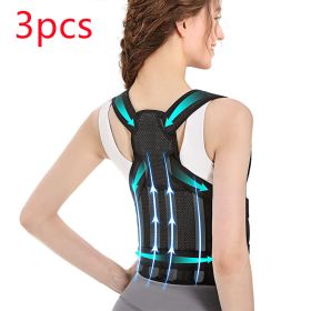 Back Posture Correction Belt Invisible Anti-Humpback Orthotics Band (Option: Black 3pcs-M)