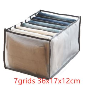 Underwear Storage Box Non-woven Fabric (Option: Grey-7grids 36x17x12cm)