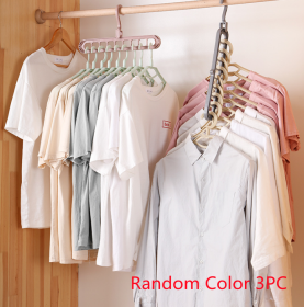 Clothes Hanger Plastic Storage Hanger Hanger Hook (Option: Random Color-1pc)