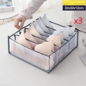 Underwear Storage Box Non-woven Fabric (Option: 3pcs Grey-Bra)