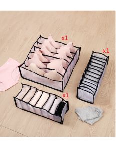 Underwear Storage Box Non-woven Fabric (Option: Black-3 pcs)