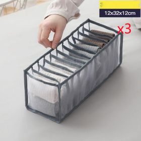 Underwear Storage Box Non-woven Fabric (Option: 3pcs Grey-Sock)