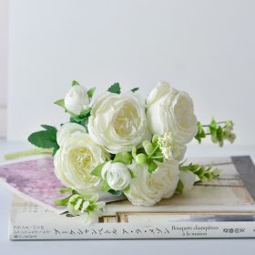 Korean Hand Holding Flowers, Wedding Bouquet, Home Bouquet (Color: White)