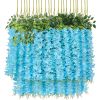 12 Packs Artificial Hanging Plants, Premium Oxidation Resistance Artificial Flower, Artificial Wisteria Plants, Artificial Plants For Home Decor Wall