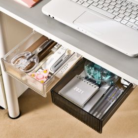 2 Pack Under Desk Drawer Slide Out Stick On Desk Drawer Under Desk Storage (size: small)