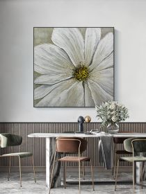 Handmade Best Gray Gold Foil Flower Oil Painting Canvas Acrylic Wall Hand-painted Home Quadros Decoracion For Living Room Gifts (size: 90x90cm)