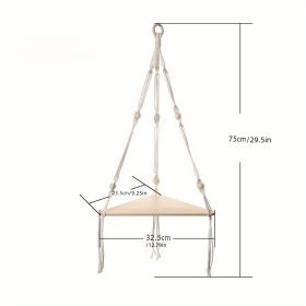 1pc Handwoven Wooden Triangle Storage Rack for Flower Pots, Pendants, and Room Decor - Stylish and Functional Home Decor (style: A)