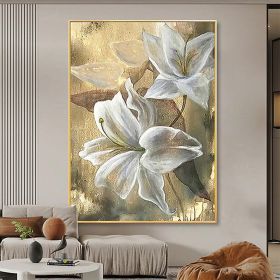 Hand Painted Oil Paintings Hand Painted High quality Flowers Contemporary Modern Rolled Canvas Living Room Hallway Luxurious Decorative Painting (style: 1, size: 50X70cm)