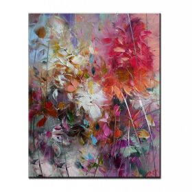 100% Hand Painted Abstract Oil Painting Wall Art Modern Colorful Flowers On Canvas Home Decoration For Living Room No Frame (size: 60X90cm)