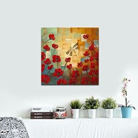 Handmade Abstract Oil Painting Top Selling Wall Art Modern Flowers Landscape Picture Canvas Home Decor For Living Room Bedroom No Frame (size: 60x60cm)