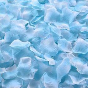 Artificial Rose Petal Artificial Flower Silk Petals Valentine Day Wedding Flower Decoration Flowers (Color: light blue, size: 500pcs)