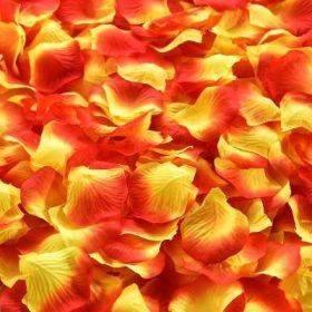 Artificial Rose Petal Artificial Flower Silk Petals Valentine Day Wedding Flower Decoration Flowers (Color: red yellow, size: 500pcs)