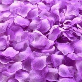 Artificial Rose Petal Artificial Flower Silk Petals Valentine Day Wedding Flower Decoration Flowers (Color: light purple, size: 500pcs)