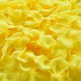 Artificial Rose Petal Artificial Flower Silk Petals Valentine Day Wedding Flower Decoration Flowers (Color: Yellow, size: 1000pcs)