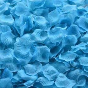 Artificial Rose Petal Artificial Flower Silk Petals Valentine Day Wedding Flower Decoration Flowers (Color: lake blue, size: 1000pcs)