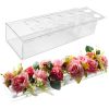 Clear Acrylic Flower Vase Rectangular Floral Centerpiece for Table Decoration Modern Flower Holder for Mother's Day Valentine's Day Wedding Party 12 H