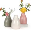 Vase Set of 3, Decorative Ceramic Vase, Vase for Decor Home Living Room Office Parties Wedding, 3.7" Wide 5.5" Tall