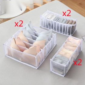 Underwear Storage Box Non-woven Fabric (Option: White-6pcs)