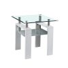 Clear Glass Top Side Table;  24"x24"x24" End Table;  Modern Design For Home