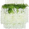 12 Packs Artificial Hanging Plants, Premium Oxidation Resistance Artificial Flower, Artificial Wisteria Plants, Artificial Plants For Home Decor Wall